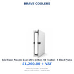 Cold Room Freezer Door 140 x 190cm HD Heated - 4 Sided Frame