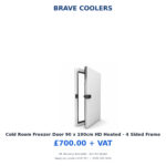 Cold Room Freezer Door 90 x 190cm HD Heated - 4 Sided Frame
