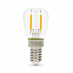 2W LED E14 SES fridge bulb 220-240V on white background
