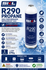 SKL R290 propane refrigerant cylinder product graphic