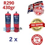 2x R290 Commercial Fridge Freezer Gas 430g For TEFCOLD Gram Polar
