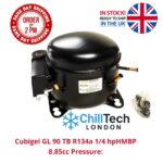 Cubigel GL90TB R134a 1/4HP Compressor Polar TEFCOLD Adexa Display Bottle Fridges