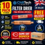 10 x Filter Drier 13g Copper R600a R134a R290 Beko Lg Hotpoint Compressor