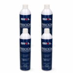 Four SKL R600a isobutane refrigerant cylinders, 420g each
