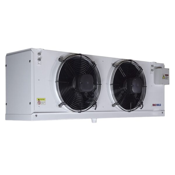 Maxkold 2-fan cubic evaporator, representative product image; confirm exact model and fan diameter