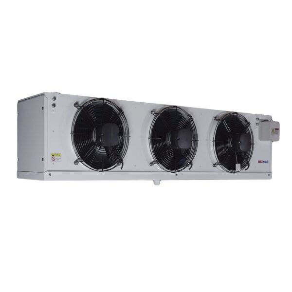 Maxkold 3-fan cubic evaporator, representative product image; confirm exact model and fan diameter