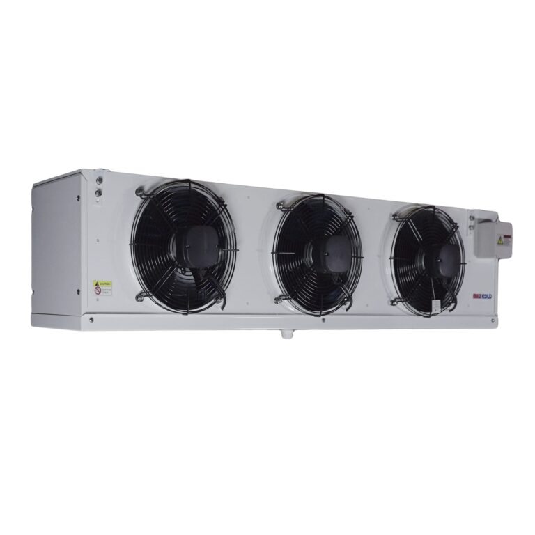 Maxkold 3-fan cubic evaporator, representative product image; confirm exact model and fan diameter