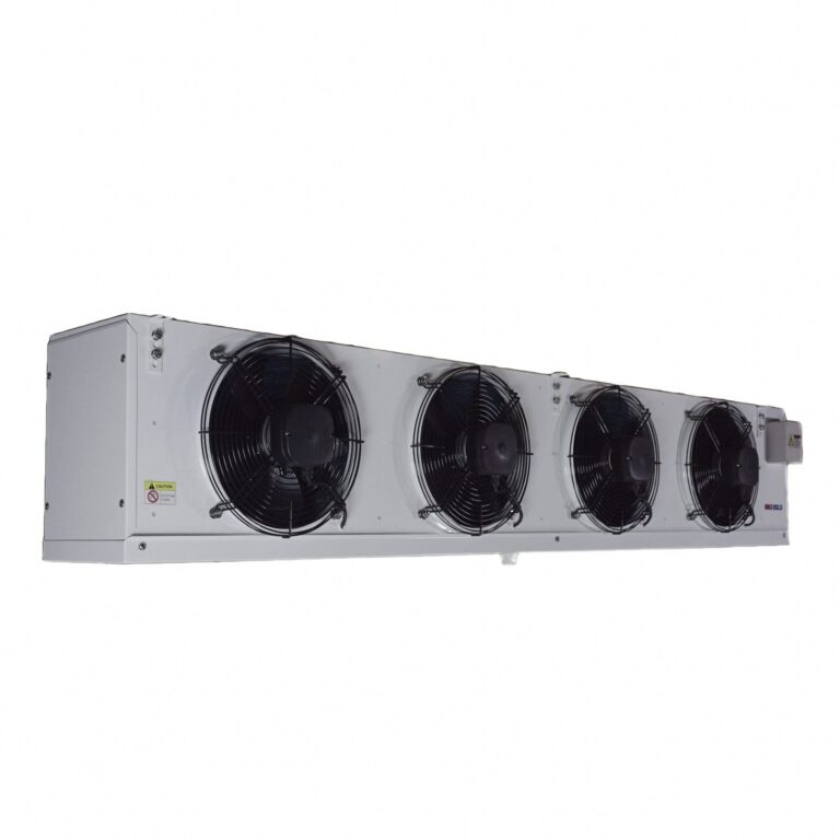 Maxkold 4-fan cubic evaporator, representative product image; confirm exact model and fan diameter