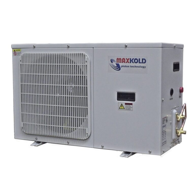 Maxkold condensing unit enclosure — representative manufacturer image; exact model configuration may vary