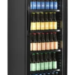 TEFCOLD CEV425 BLACK glass door merchandiser front view