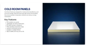 PIR insulated cold room panel showing its high-density insulation core