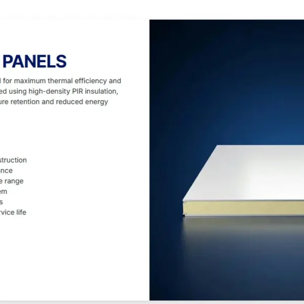 PIR insulated cold room panel showing its high-density insulation core