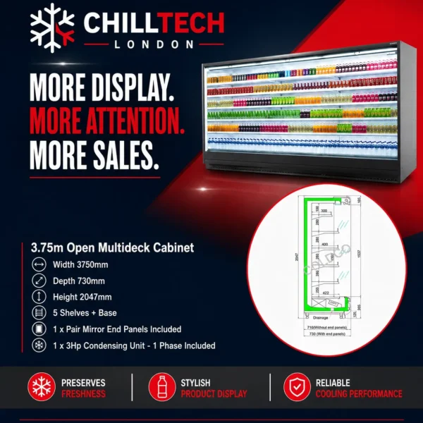 ChillTech London 3.75m open multideck display cabinet