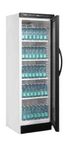 TEFCOLD SC381 item 22540 display fridge with glass door open
