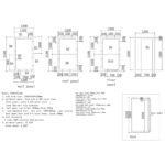 Adexa YSCR1221201 model-specific cold room panel, floor and door dimensional drawing