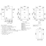 Adexa YSCR1824201 model-specific cold room panel, floor and door dimensional drawing