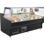 Kebab & Burger Shop Display Fridge – 1330mm Black Serve Over Counter | BRVBLUEL104