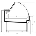 Butchers Meat Display Fridge – 1980mm Curved Glass Serve Over Counter | BRVBLUEL122