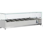 1400mm refrigerated pizza and sandwich prep top with glass guard