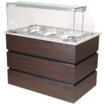 Restaurant Cold Buffet Counter – 1250mm Refrigerated Display with Sneeze Guard | BRVCMS711