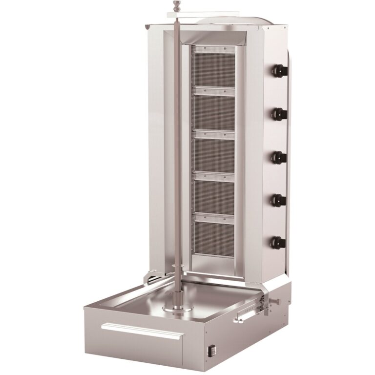 75kg Gas Doner Kebab Grill – 5 Burners, 15kW, Bottom Motor