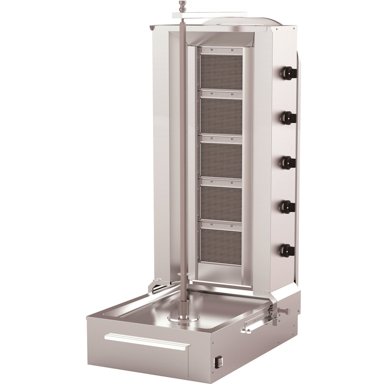 BRVDN152-product 75kg Gas Doner Kebab Grill – 5 Burners, 15kW, Bottom Motor