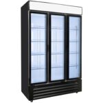 Commercial Glass Door Drinks Display Fridge – 3 Door, 760L Black | BRVEC1200 – view 3