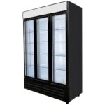 Commercial Glass Door Drinks Display Fridge – 3 Door, 760L Black | BRVEC1200 – view 4