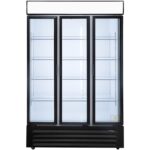 Commercial Glass Door Drinks Display Fridge – 3 Door, 760L Black | BRVEC1200 – view 2