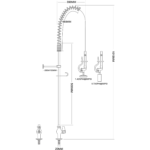 Commercial Pre Rinse Spray Unit – Single Inlet, 1000mm Deck Mounted | BRVEQ2803A – view 2