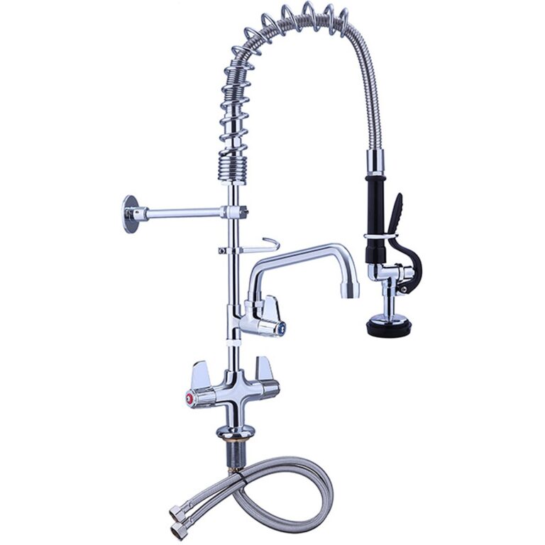 Commercial Pre Rinse Spray Tap with Swing Spout – 600mm Dual Inlet | BRVEQ7801A08
