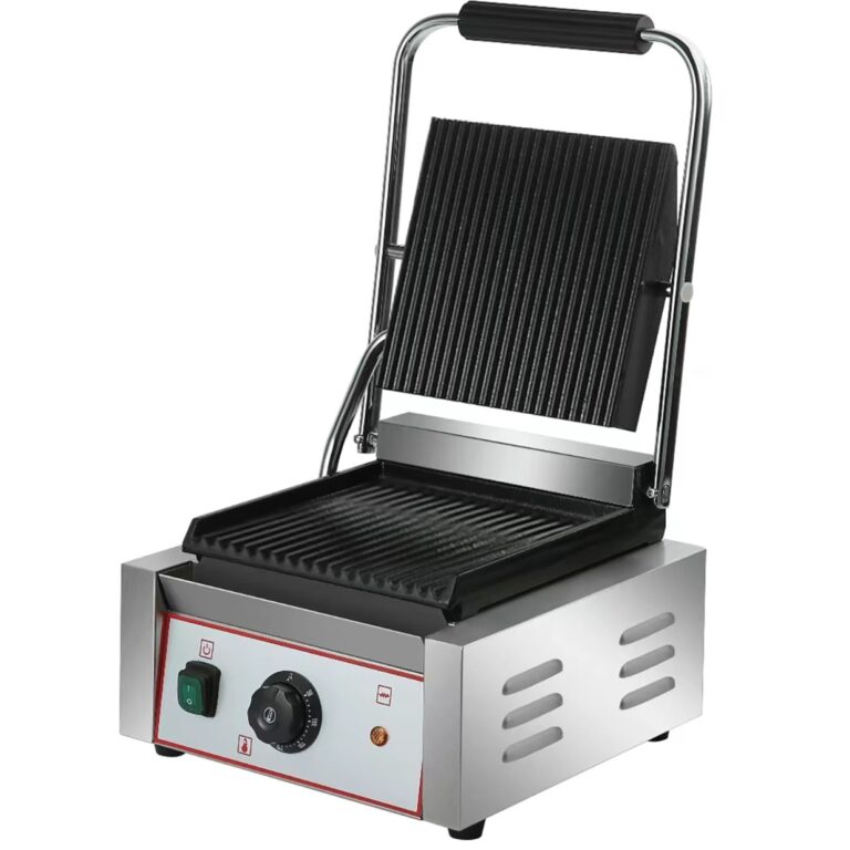 Commercial Panini Grill & Sandwich Press – 1.8kW Ribbed Plates | BRVHEG811