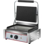 Commercial Panini Grill & Sandwich Press – 2.2kW Ribbed/Smooth Plates | BRVHEG811EA