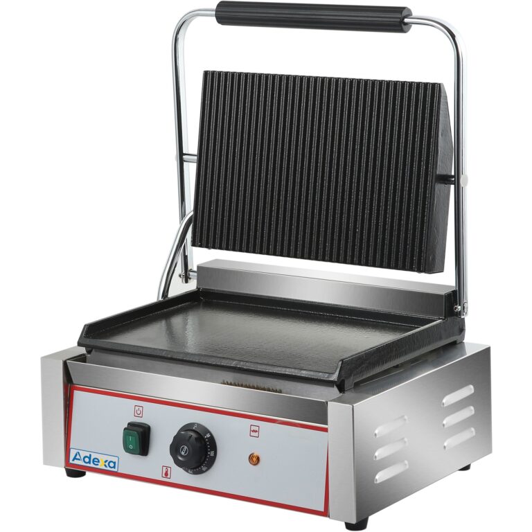 Commercial Panini Grill & Sandwich Press – 2.2kW Ribbed/Smooth Plates | BRVHEG811EA