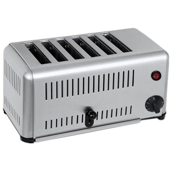 Commercial 6 Slice Toaster – Stainless Steel with Timer | BRVHET6