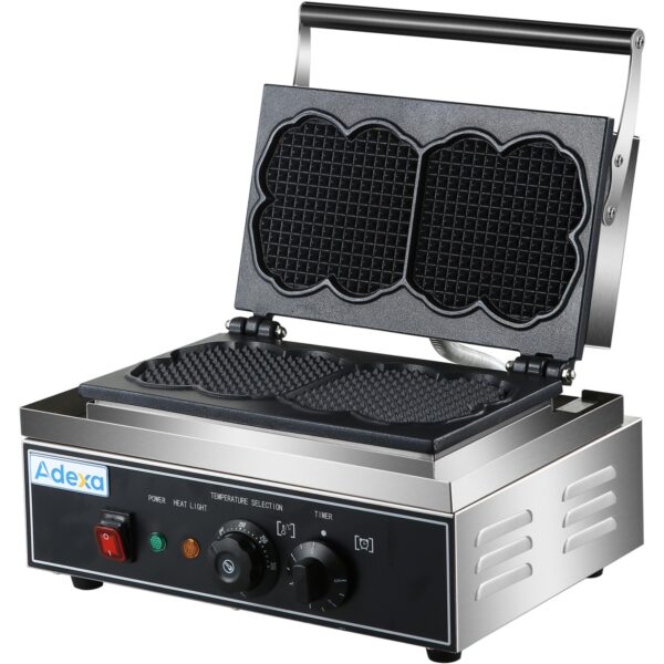 Commercial Waffle Maker – 2 Flower Waffles, 1.55kW for Cafés, Dessert Shops & Hotels – view 1