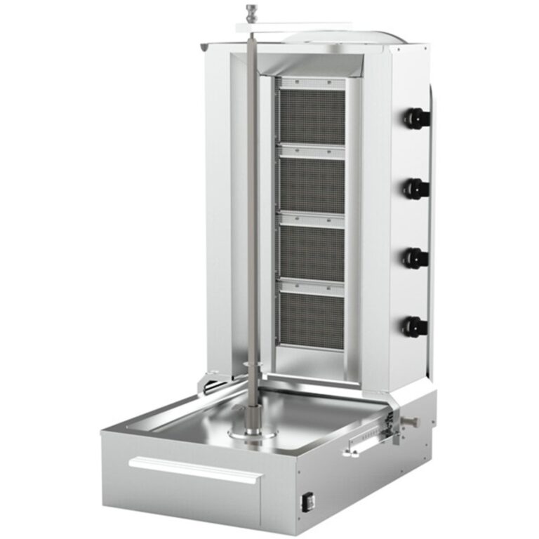 60kg Gas Doner Kebab Grill – 4 Burners, 12kW, Bottom Motor
