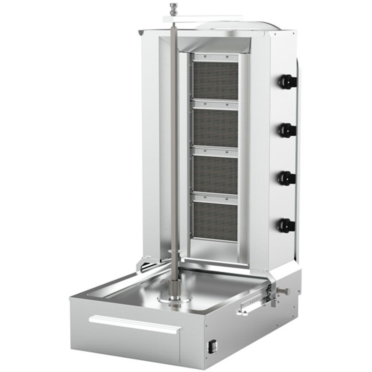 BRVDN151-product 60kg Gas Doner Kebab Grill – 4 Burners, 12kW, Bottom Motor