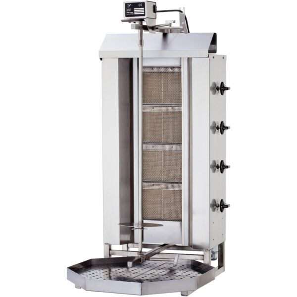 60kg Gas Doner Kebab Grill – 4 Burners, 12kW, Top Motor