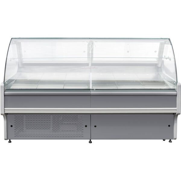 Café & Takeaway Display Fridge – 1200mm Curved Glass Serve Over Counter | BRVBLUEL112