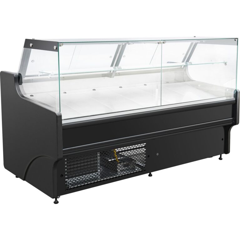 Restaurant & Takeaway Deli Fridge – 2580mm Black Serve Over Counter | BRVBLUEL110