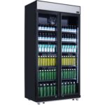 Double glass door drinks display fridge BRVLG805BBLACK
