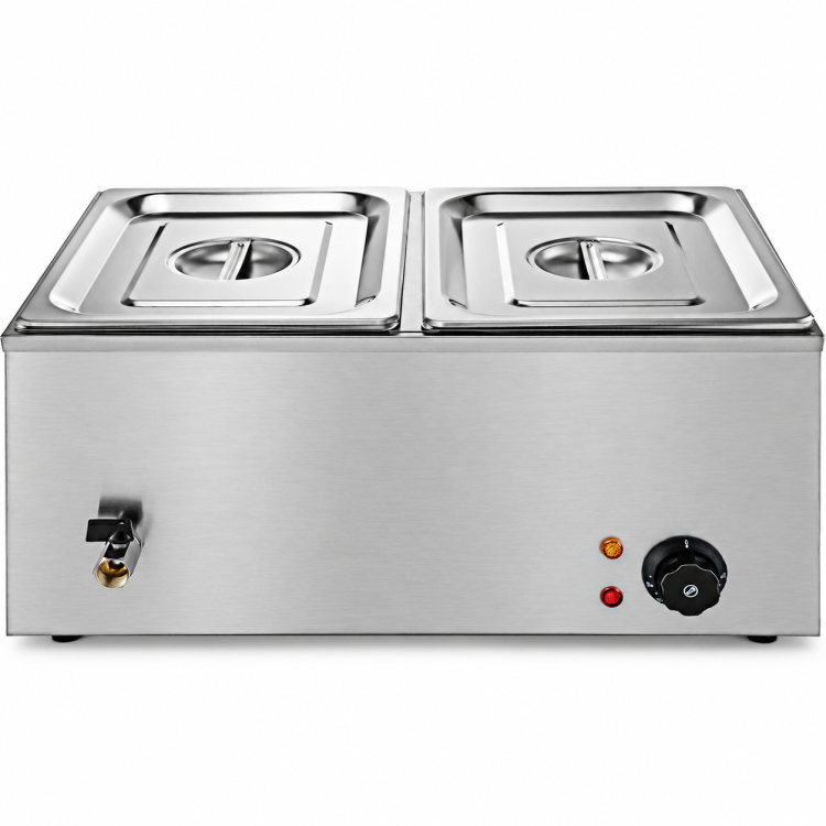 Countertop Wet Bain Marie – 2 × GN1/2 Pans & Lids, 600W BRVM402