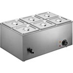 Countertop Wet Bain Marie – 6 × GN1/6 Pans & Lids, 600W BRVM406