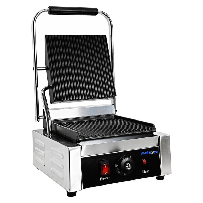 Commercial Panini & Sandwich Grill – 240 × 240mm Ribbed Plates, 1.8kW for Cafés – view 1