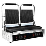 Double Panini & Burger Contact Grill – 480 × 230mm Ribbed Plates, 3.6kW for Takeaways – view 1