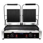 Double Panini & Burger Contact Grill – 480 × 230mm Ribbed Plates, 3.6kW for Takeaways – view 2