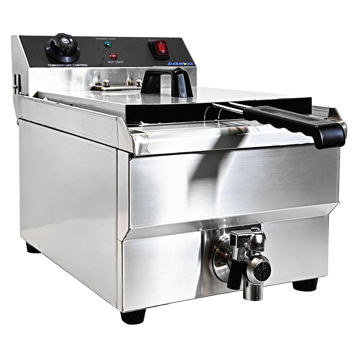 BRVNEXORA132-product 13L Commercial Electric Deep Fat Fryer – 3kW with Oil Drain Tap