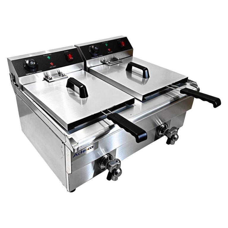 Twin Tank Commercial Deep Fat Fryer – 2 × 13L, 6kW with Drain Taps