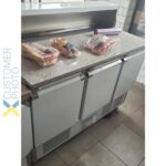 Commercial Pizza Prep Fridge – 3 Door Granite Top, 8 × GN 1/6 | BRVPZ33 – view 3